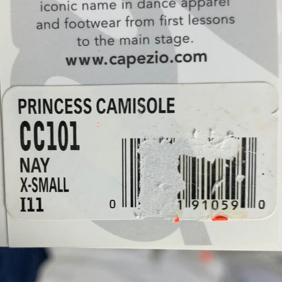 Capezio Princess Camisole Leotard Navy Blue Adult XS CC101 Lined Shelf Bra - Picture 10 of 10